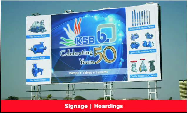 Hoarding for KSB · Celebrating 50 Years by Star Signs Chennai