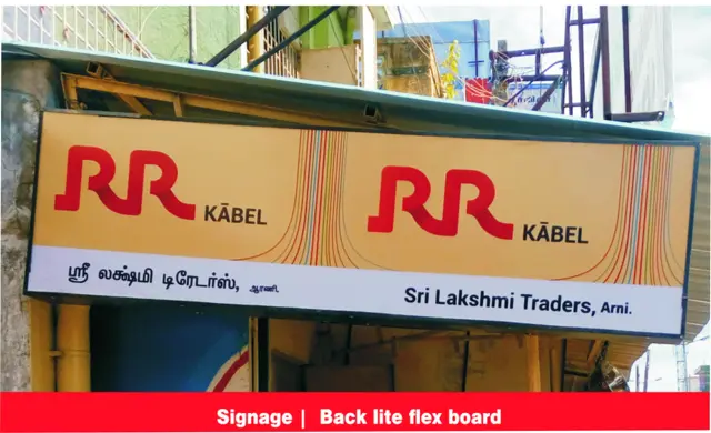Back-lit glow sign for RR Kabel by Star Signs Chennai