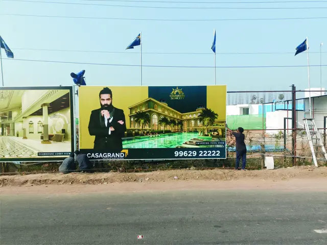 Glow sign hoarding for Casagrand by Star Signs Chennai